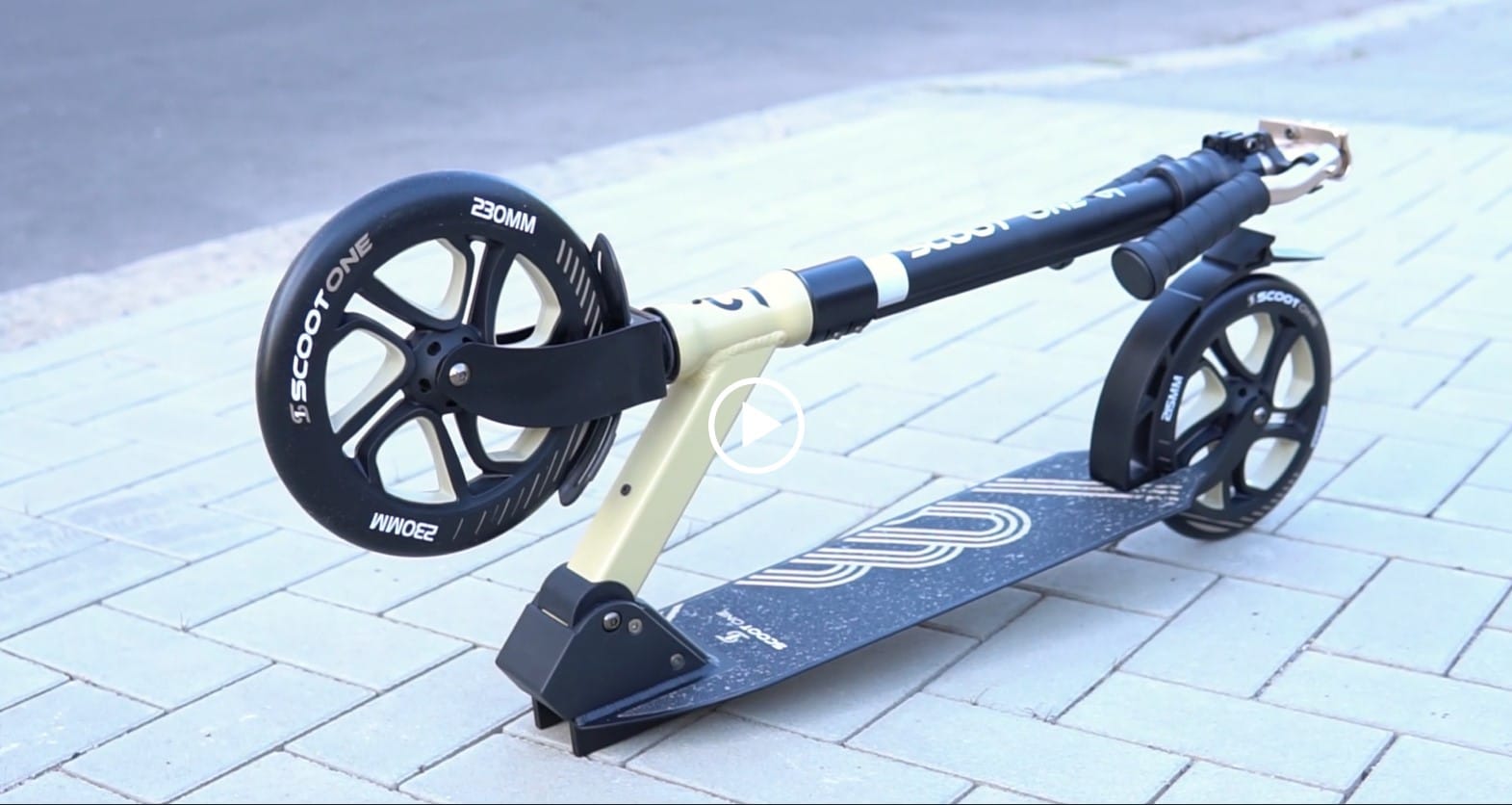 Aluminium Scooter Scoot One S1 230mm - Tretroller, ABEC 7, höhenverstellbar, Sandgold – Bild 4